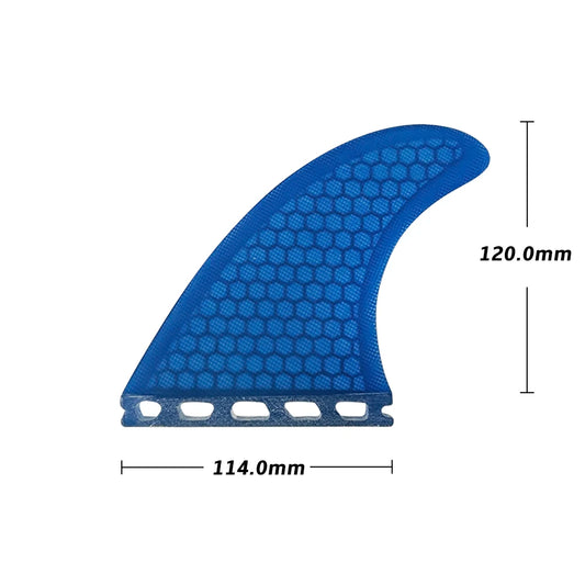 Ailerons Future Fibre de Verre Bleu – Set Tri-Fin Taille L/G7 pour Funboard-Aileron Surf-DrGliss SurfShop