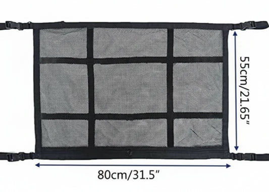 Filet de Rangement Plafond pour Voiture – Poche de Toit Zippée 54x80cm-Rangement Van-DrGliss SurfShop
