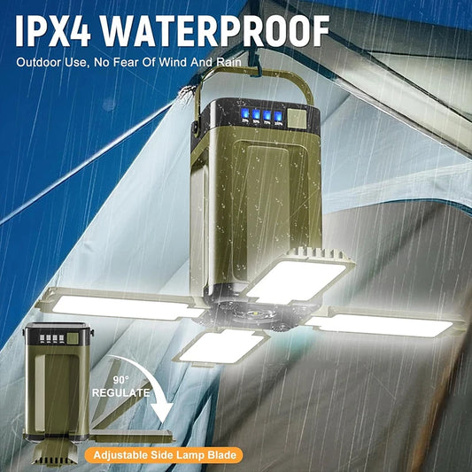 Lanterne de Camping Solaire Rechargeable Pliable – 6 Modes d'Éclairage IPX4-Éclairage Van-DrGliss SurfShop