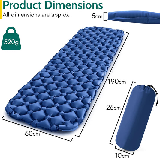 Matelas de Camping Gonflable Ultra-Léger – Tapis de Sol Compact pour Randonnée & Van-Extérieur Van-DrGliss SurfShop