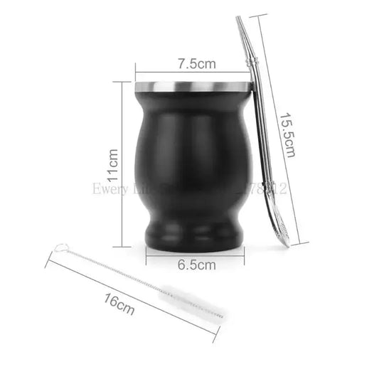 Mug Mate Inox Isotherme 230ml – Paille & Cuillère Intégrées pour Van & Rando-Cuisine Van-DrGliss SurfShop