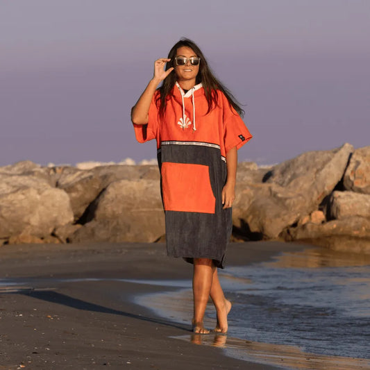 PONCHO DUO – Poncho Surf Saint Jacques Capuche Coton Velours