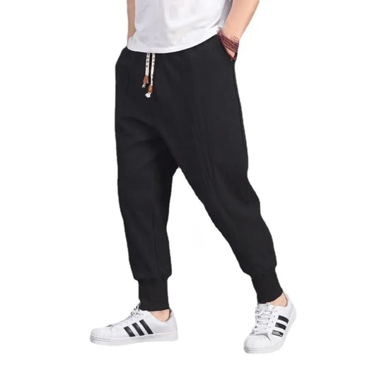 Pantalon Sarouel Homme en Lin & Coton – Confort Total Style Streetwear-Vêtements-DrGliss SurfShop
