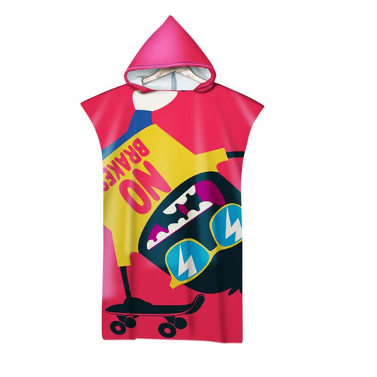 Poncho de Plage Cartoon Microfibre à Capuche – Cape de Bain Enfant & Adulte, Séchage Rapide-Poncho-DrGliss SurfShop