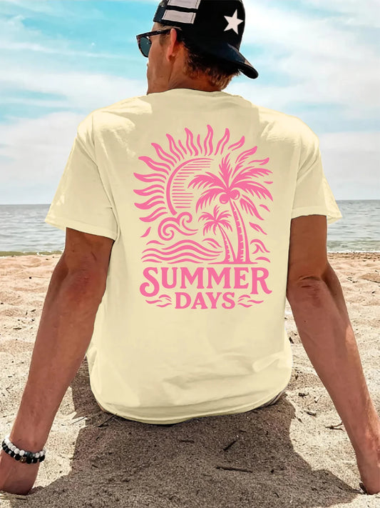 T-shirt Homme Palmiers Tropical – Tee-Shirt Plage Coton Respirant