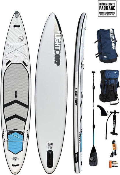 SUP Gonflable Light Silver Series Tourer 12'6 x 30 – Pack Complet avec Pagaie