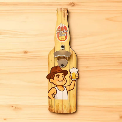 Décapsuleur Bouteille Vintage Cowboy – Déco Bar en Bois-Déco Van-DrGliss SurfShop