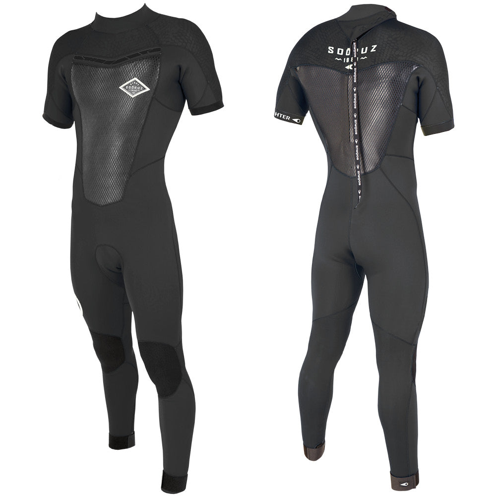 Combinaison Soöruz Fighter 3/2 homme noir semidry manches courtes back zip