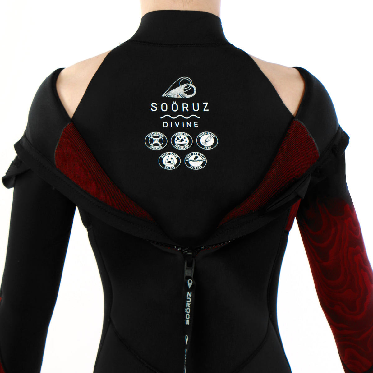 Soöruz Divine 5/4/3 back zip noir rouge – détail dos