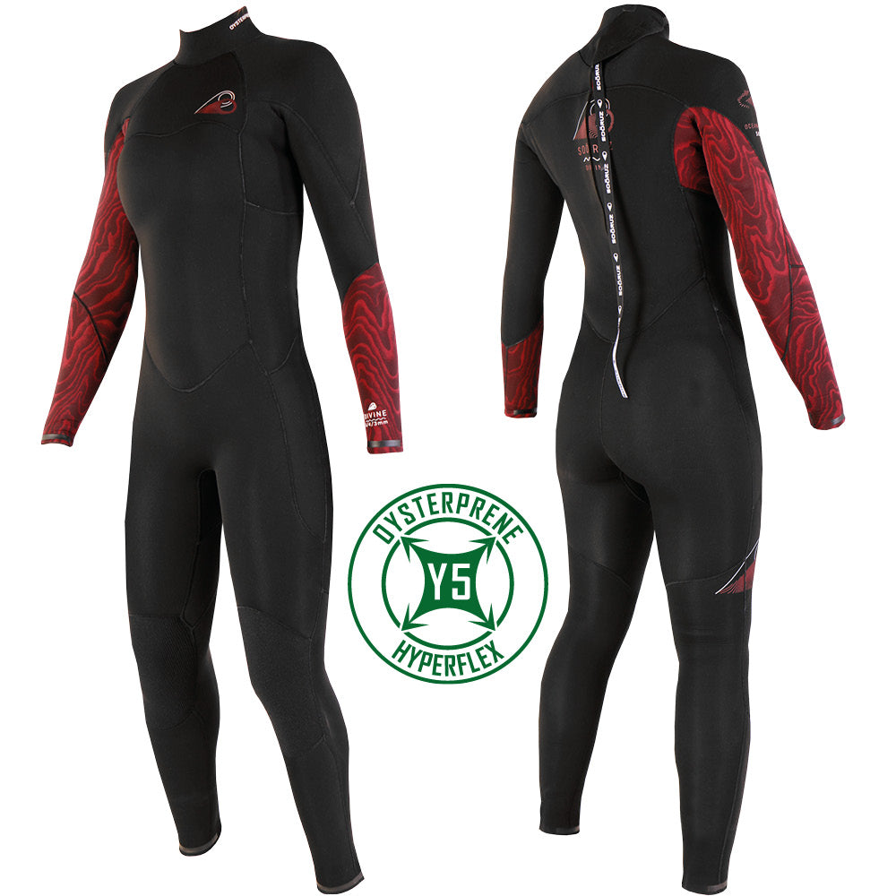 Combinaison Soöruz Divine 5/4/3 femme back zip noir rouge