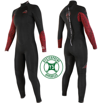 Combinaison Soöruz Divine 5/4/3 femme back zip noir rouge
