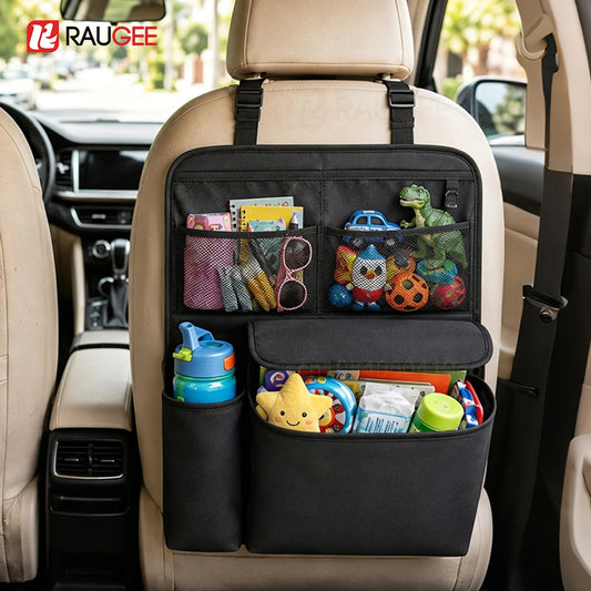 Organisateur de Coffre Arrière Voiture – Rangement Multi-Poches Simili Cuir pour Banquette