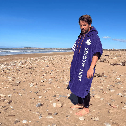 PONCHO VIANNEY – Poncho Surf Saint Jacques Coton Velours Roulable