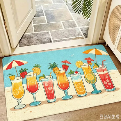 Paillasson Tropical Planche de Surf – Tapis d'Entrée Hawaii Palmiers-Déco Van-DrGliss SurfShop