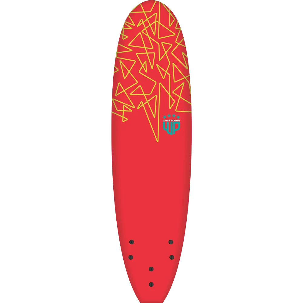Planche en Mousse Wave Power 7'0 – Softboard Débutant Rouge et Sarcelle