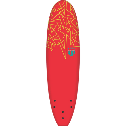 Planche en Mousse Wave Power 7'0 – Softboard Débutant Rouge et Sarcelle