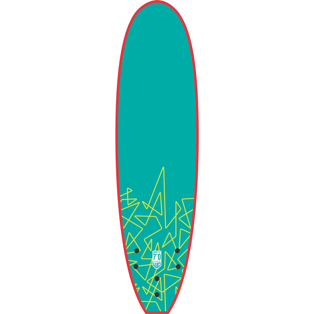 Planche en Mousse Wave Power 7'0 – Softboard Débutant Rouge et Sarcelle