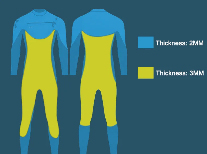 Combinaison Néoprène 3/2 mm Chest Zip Homme & Femme – Surf, Paddle, Kayak et Snorkeling