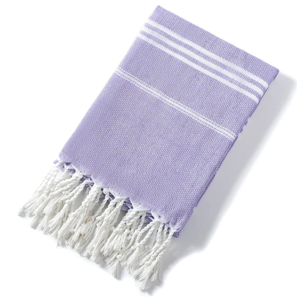 Serviette de Plage Rayée en Coton – Fouta Absorbante 90x180cm-Serviette de Plage-DrGliss SurfShop