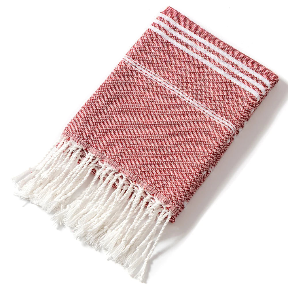 Serviette de Plage Rayée en Coton – Fouta Absorbante 90x180cm-Serviette de Plage-DrGliss SurfShop