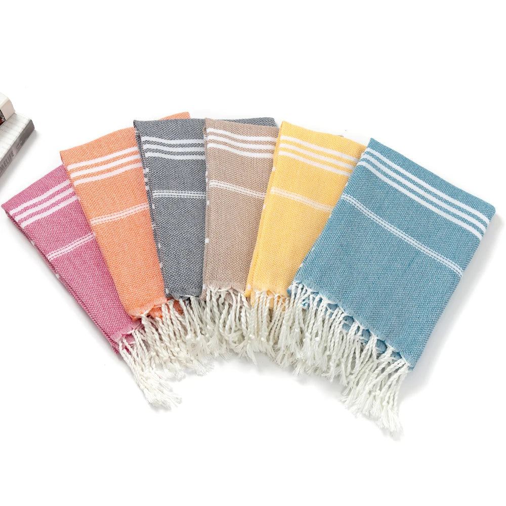 Serviette de Plage Rayée en Coton – Fouta Absorbante 90x180cm-Serviette de Plage-DrGliss SurfShop