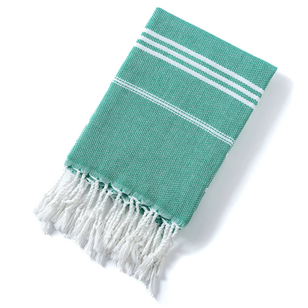 Serviette de Plage Rayée en Coton – Fouta Absorbante 90x180cm-Serviette de Plage-DrGliss SurfShop