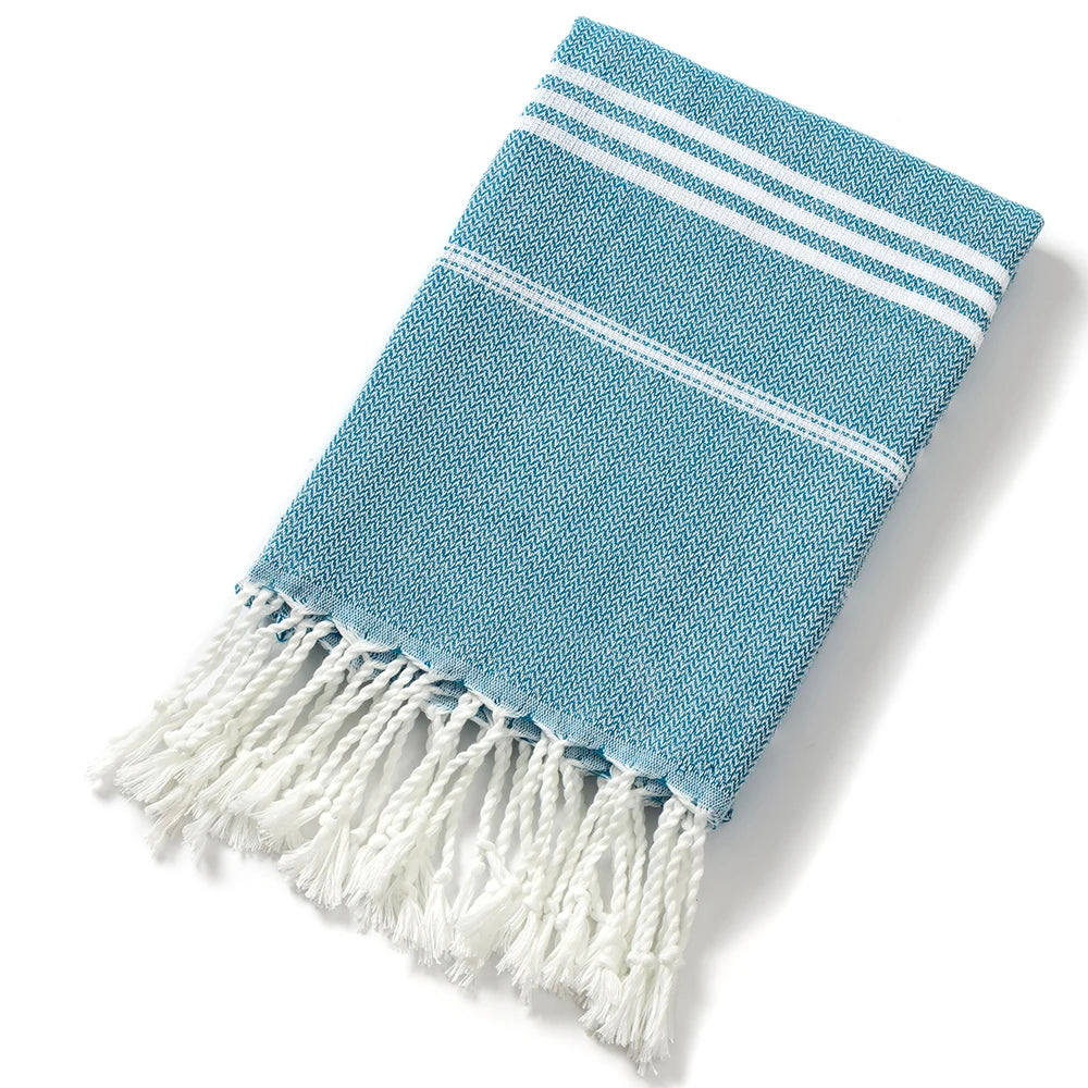 Serviette de Plage Rayée en Coton – Fouta Absorbante 90x180cm-Serviette de Plage-DrGliss SurfShop