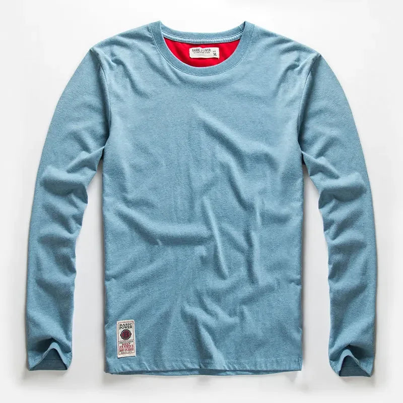 T-Shirt Homme Manches Longues Y2K – Coton Col Rond Casual Automne-Vêtements-DrGliss SurfShop