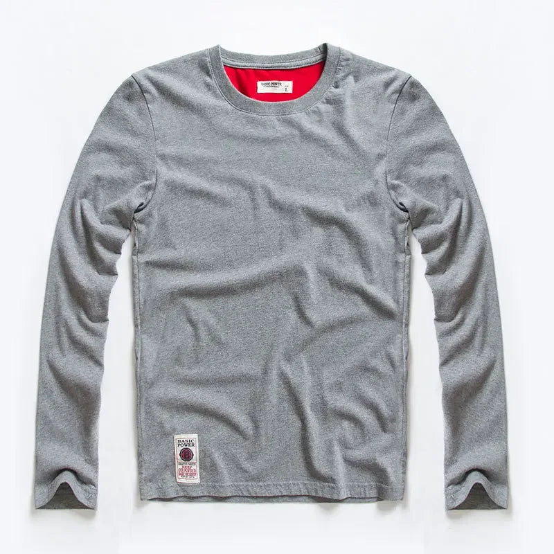 T-Shirt Homme Manches Longues Y2K – Coton Col Rond Casual Automne-Vêtements-DrGliss SurfShop
