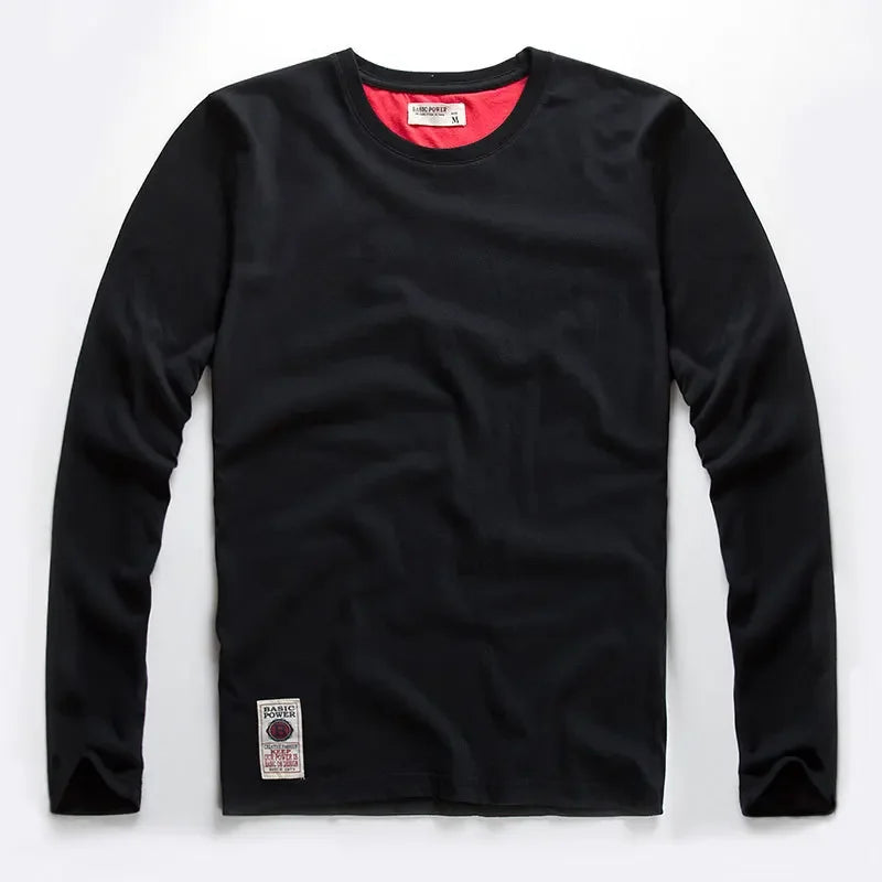T-Shirt Homme Manches Longues Y2K – Coton Col Rond Casual Automne-Vêtements-DrGliss SurfShop