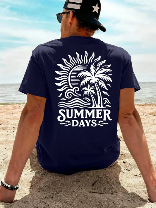 T-shirt Homme Palmiers Tropical – Tee-Shirt Plage Coton Respirant