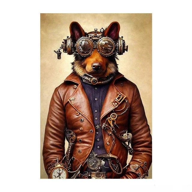 Tableau Toile Animaux Steampunk – Décoration Murale Rétro Insolite-Déco Van-DrGliss SurfShop