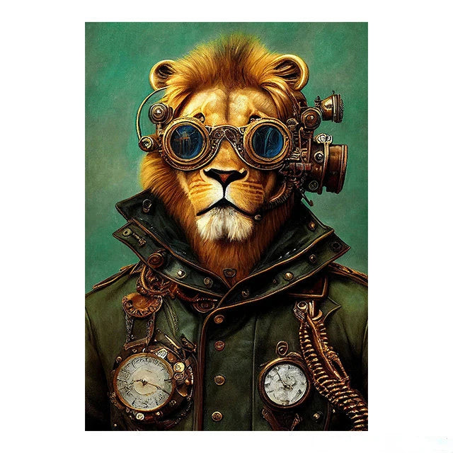 Tableau Toile Animaux Steampunk – Décoration Murale Rétro Insolite-Déco Van-DrGliss SurfShop