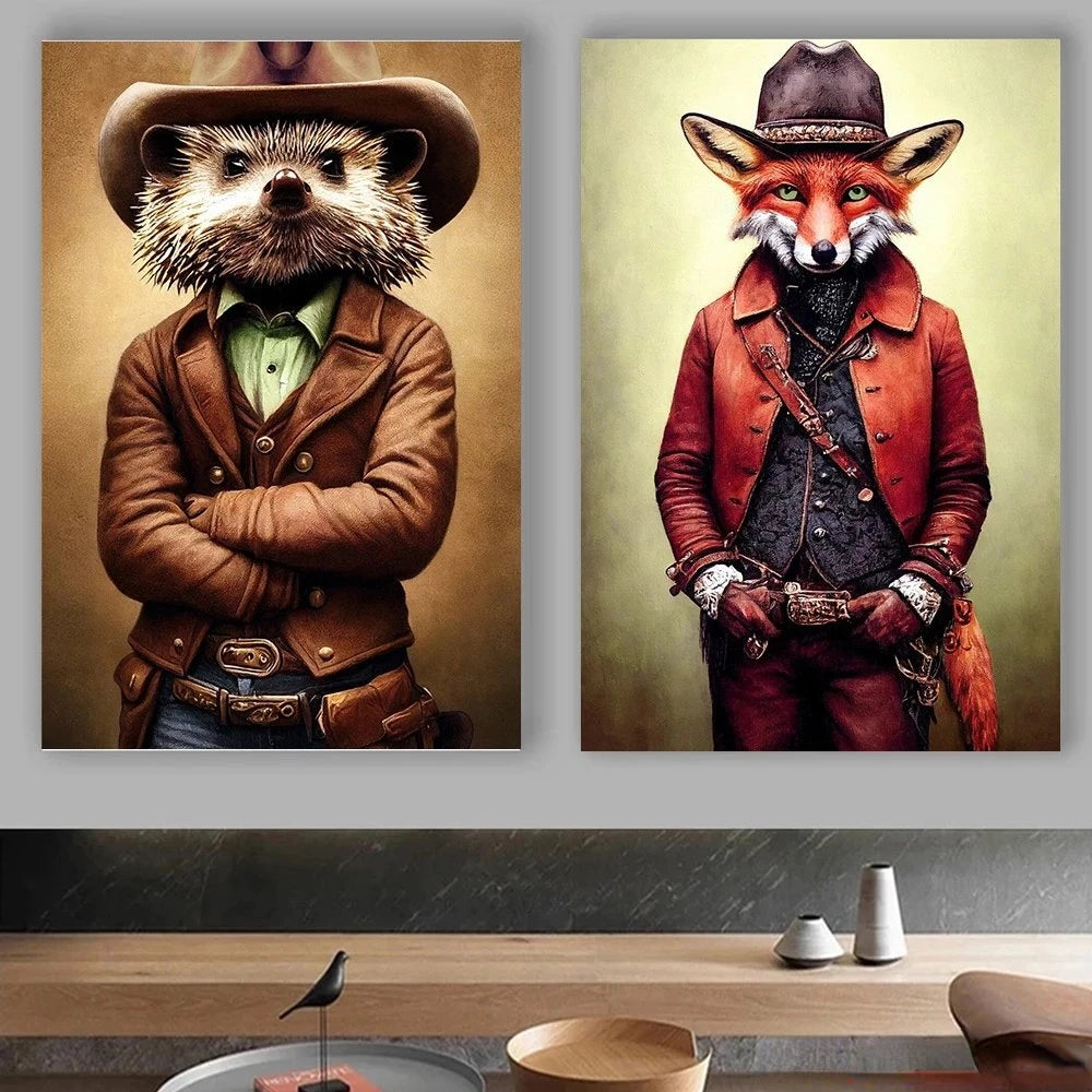 Tableau Toile Animaux Steampunk – Décoration Murale Rétro Insolite-Déco Van-DrGliss SurfShop