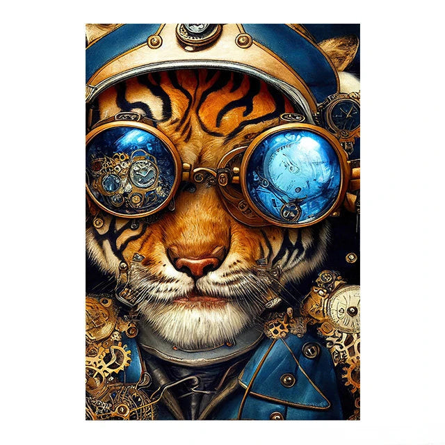 Tableau Toile Animaux Steampunk – Décoration Murale Rétro Insolite-Déco Van-DrGliss SurfShop