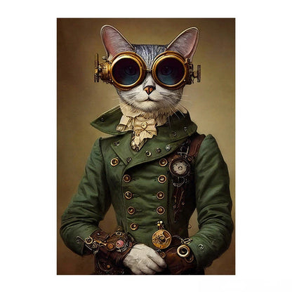 Tableau Toile Animaux Steampunk – Décoration Murale Rétro Insolite-Déco Van-DrGliss SurfShop