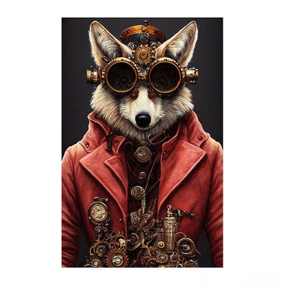 Tableau Toile Animaux Steampunk – Décoration Murale Rétro Insolite-Déco Van-DrGliss SurfShop