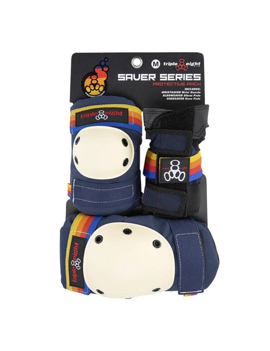 Triple Eight Saver 3 Pack « Pacific Beach » – Set Genouillères, Coudières, Poignets