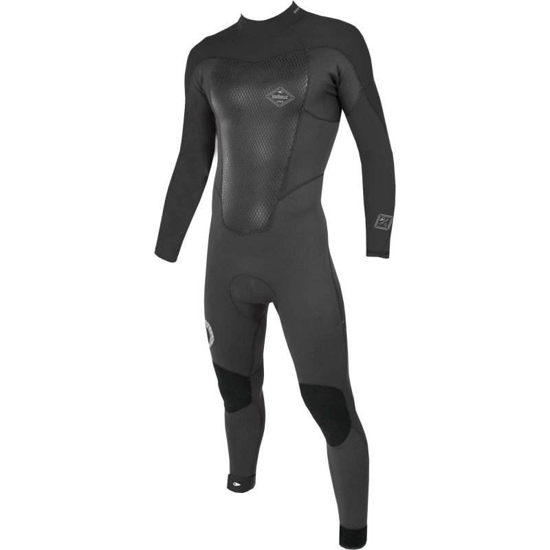 Combinaison Soöruz Fighter 4/3 homme noire, détail coutures