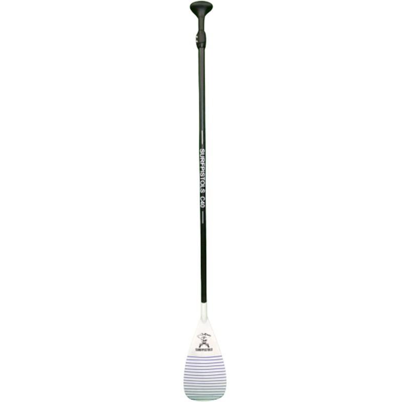 Pagaie Surfpistols C40 M 3 Parties – Pagaie SUP Confort et Performance - Blanche