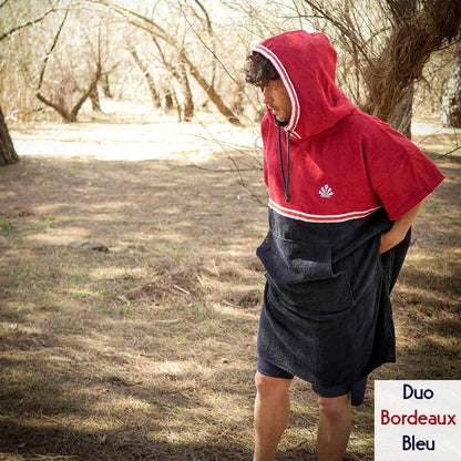 Poncho Duo Saint Jacques Bordeaux Bleu