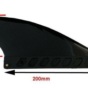 Aileron de rivière SUP bas profil Noir 200 mm — glisse anti-accroche